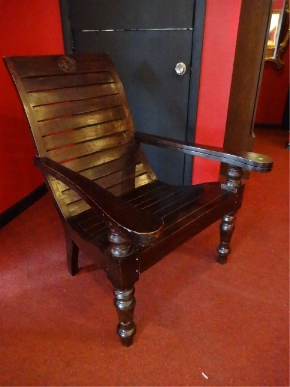 WEST INDIES STYLE PLANTER'S ARMCHAIR, DARK FINISH, (1 of 5)