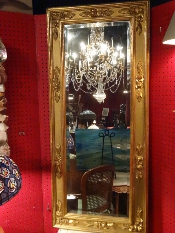 GOLD GILT WOOD RECTANGULAR MIRROR, EXCELLENT GENTLY (1 of 4)