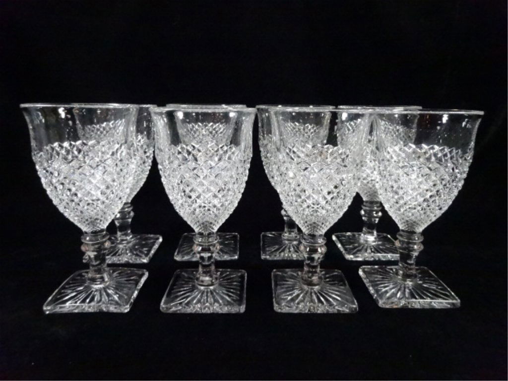 8 ANCHOR HOCKING WATER/WINE GLASSES, MISS AMERICA: 8 ANCHOR HOCKING WATER/WINE GLASSES, MISS AMERICA PATTERN, APPROX 6.25"H