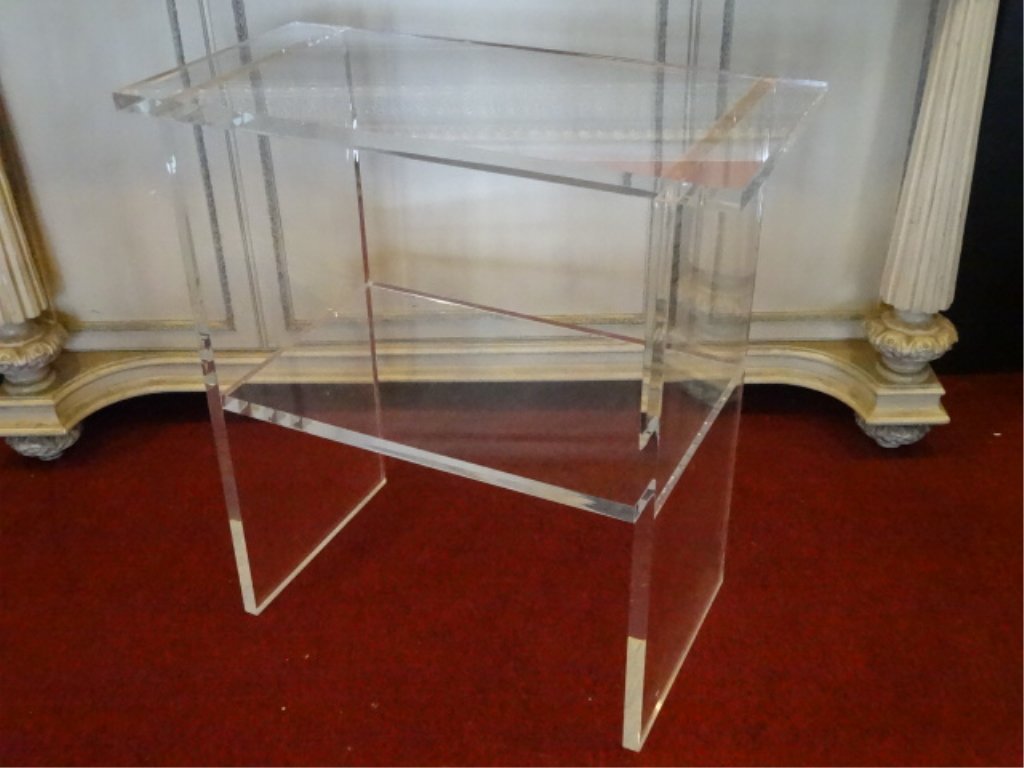 LUCITE BAR TABLE, 2 TIERS, VERY GOOD VINTAGE CONDITION, (1 of 6)