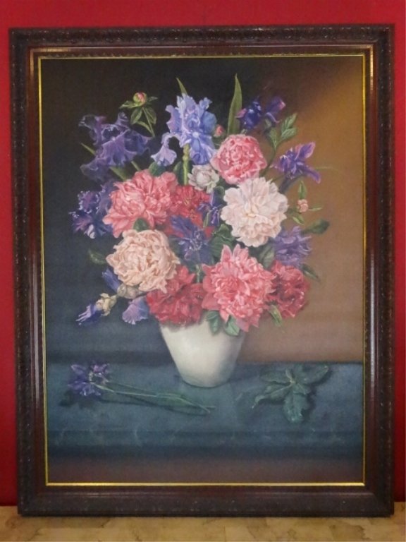 LARGE PATRICIA KIRK OIL ON CANVAS PAINTING, FLORAL (1 of 7)