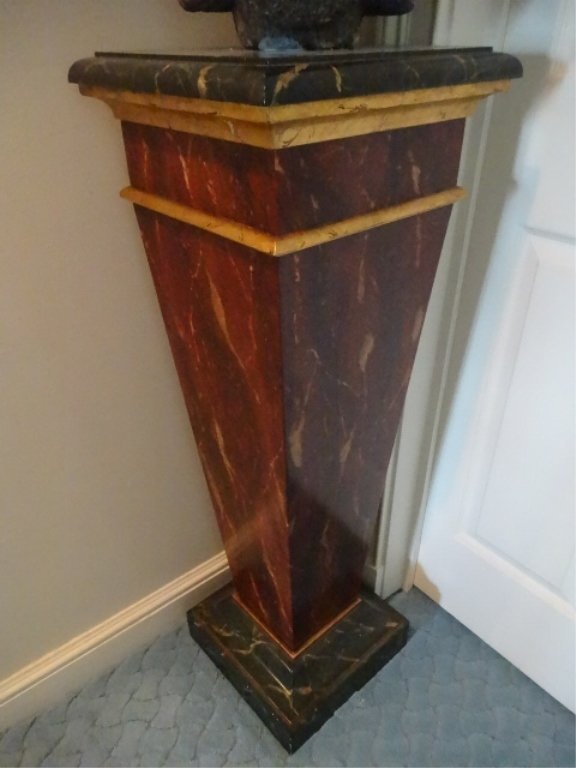NEOCLASSICAL WOOD PEDESTAL, #1 OF TWO AVAILABLE, FAUX (1 of 4)