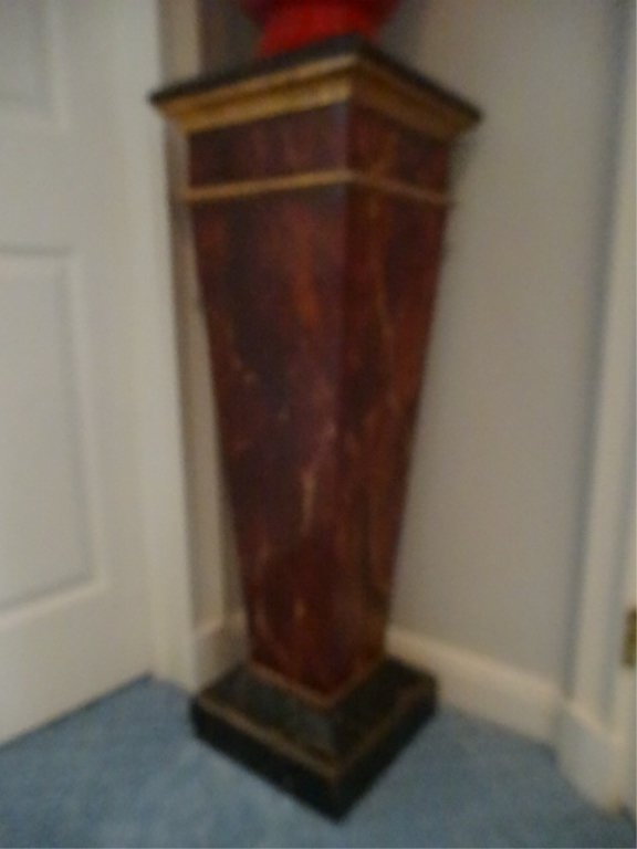 NEOCLASSICAL WOOD PEDESTAL, #2 OF TWO AVAILABLE, FAUX (1 of 4)