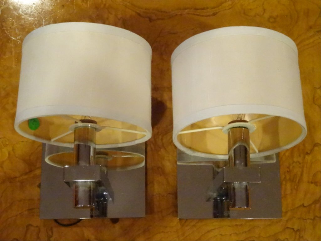 PAIR MOTIV ELECTRIC CHROME WALL SCONCES, MODERN DESIGN, (1 of 5)