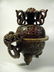CHINESE CARVED STONE INCENSE BURNER, ELABORATE HANGING - 2