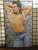 HUGE 5 FT. ACRYLIC PAINTING ON CANVAS, SHIRTLESS MALE,