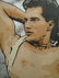 HUGE 5 FT. ACRYLIC PAINTING ON CANVAS, SHIRTLESS MALE, - 2
