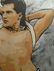 HUGE 5 FT. ACRYLIC PAINTING ON CANVAS, SHIRTLESS MALE, - 4