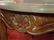 FRENCH STYLE MARBLE TOP TABLE, LIGHT FINISH CARVED WOOD - 3