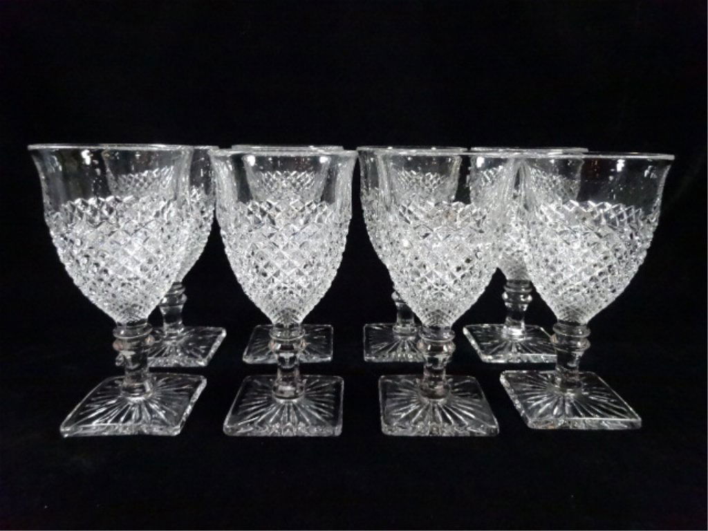 8 ANCHOR HOCKING WATER/WINE GLASSES, MISS AMERICA: 8 ANCHOR HOCKING WATER/WINE GLASSES, MISS AMERICA PATTERN, APPROX 6.25"H