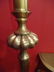 BRASS AND MARBLE TORCHIERE, GLASS SHADE, EXCELLENT - 4