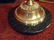 BRASS AND MARBLE TORCHIERE, GLASS SHADE, EXCELLENT - 6