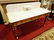ANTIQUE MARBLE TOP SIDEBOARD, WHITE MARBLE HUTCH TOP, 3 - 2
