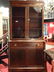 VINTAGE BOOKCASE CABINET, 2 GLAZED DOORS OVER SINGLE