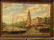 ANTIQUE OIL ON CANVAS PAINTING, EUROPEAN WATERFRONT - 2