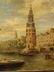 ANTIQUE OIL ON CANVAS PAINTING, EUROPEAN WATERFRONT - 3