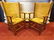 PAIR ANTIQUE WOOD AND WICKER ARMCHAIRS, CURVED WICKER