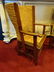 PAIR ANTIQUE WOOD AND WICKER ARMCHAIRS, CURVED WICKER - 2