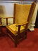 PAIR ANTIQUE WOOD AND WICKER ARMCHAIRS, CURVED WICKER - 3