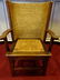 PAIR ANTIQUE WOOD AND WICKER ARMCHAIRS, CURVED WICKER - 7