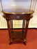 OVAL MAHOGANY TABLE, SINGLE DRAWER, UNDERTIER, BRASS