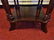 OVAL MAHOGANY TABLE, SINGLE DRAWER, UNDERTIER, BRASS - 5