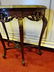 ANTIQUE CARVED MAHOGANY DEMI LUNE TABLE, VERY GOOD - 3