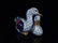 HEREND PORCELAIN PAIR OF DUCKS, BLUE FISHNET,