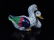HEREND PORCELAIN PAIR OF DUCKS, BLUE FISHNET, - 5