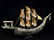 CARVED HORN DRAGON BOAT, APPROX 14" X 21" - 10