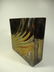 SQUARE METAL VASE, SILVER & BRASS FINISH, APPROX 6" X - 2