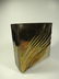 SQUARE METAL VASE, SILVER & BRASS FINISH, APPROX 6" X - 3