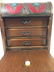 JEWELRY BOX / CASKET, LEATHER WRAPPED WITH WOOD, SOME - 3