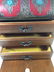 JEWELRY BOX / CASKET, LEATHER WRAPPED WITH WOOD, SOME - 4