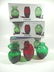 9 DANSK GLASS MINI VASES, HOLIDAY VASES IN RED, GREEN &