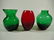 9 DANSK GLASS MINI VASES, HOLIDAY VASES IN RED, GREEN & - 3