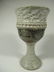 8 STONEWARE GOBLETS, SIGNED, ONE REPAIRED, APPROX 6"H - 5