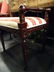 NEOCLASSICAL BENCH, UPHOLSTERED SEAT, RED AND IVORY - 2
