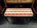NEOCLASSICAL BENCH, UPHOLSTERED SEAT, RED AND IVORY - 3