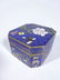 CLOISONNE TRINKET BOX, BLUE AND GOLD WITH WHITE - 2