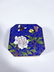 CLOISONNE TRINKET BOX, BLUE AND GOLD WITH WHITE - 6