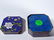 CLOISONNE TRINKET BOX, BLUE AND GOLD WITH WHITE - 8