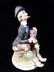CLOWN PORCELAIN FIGURE WITH DACHSHUND, EXCELLENT