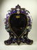 BLUE CLOISONNE FRAME, HEART SHAPE, APPROX 13.25" X 9.5"