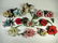 13 PC CAPODIMONTE PORCELAIN FLOWERS, ALL MARKED, SOME