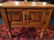 WOOD TABLE, 2 DOOR LOWER CABINET, 28.5" X 28.5" X 18"H,