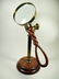 LARGE MAGNIFYING GLASS ON STAND, CARVED WOOD HANDLE IN - 2