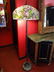 TIFFANY STYLE LEADED GLASS FLOOR LAMP, DOME SHADE WITH