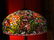 TIFFANY STYLE LEADED GLASS FLOOR LAMP, DOME SHADE WITH - 2