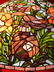 TIFFANY STYLE LEADED GLASS FLOOR LAMP, DOME SHADE WITH - 4